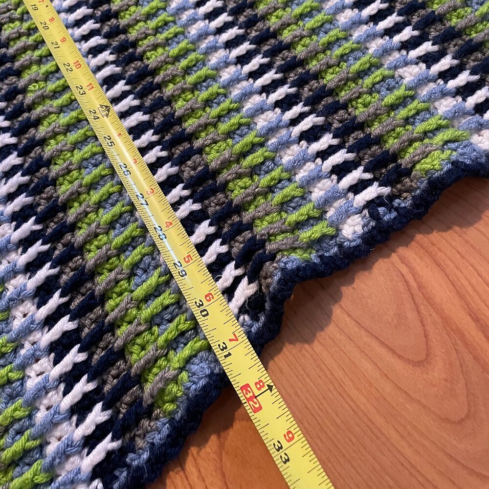 Handmade Crocheted Blanket Throw. Baby Boy or Toddler Snuggle Shower Blanket! - Picture 7 of 7